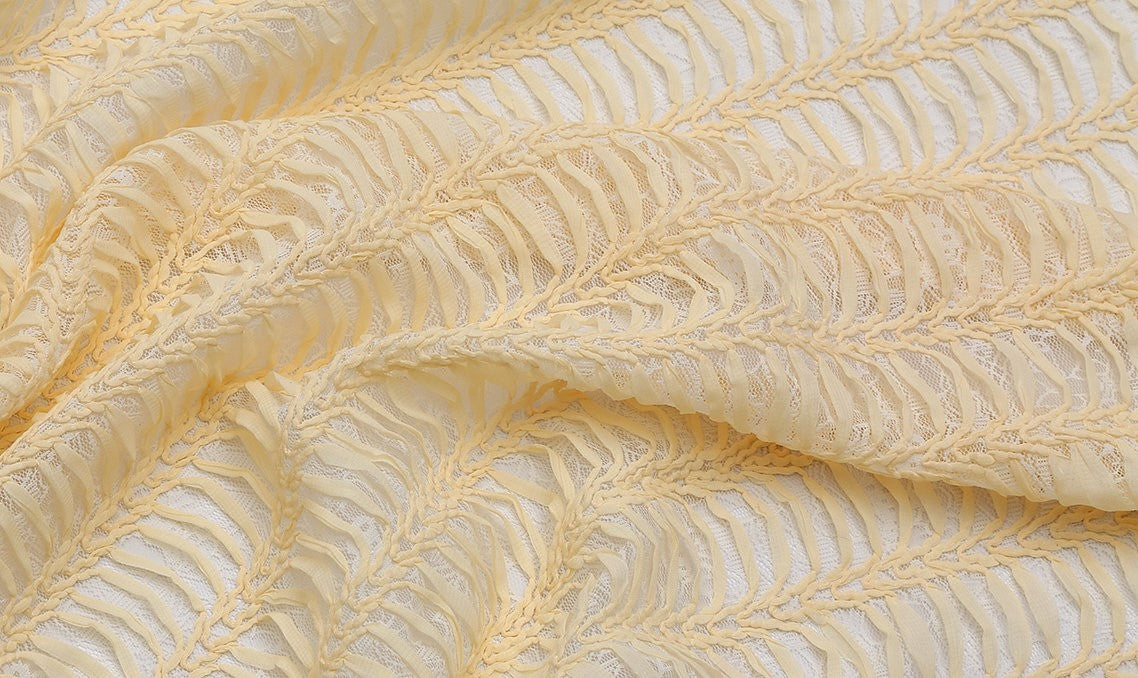 Stretch pleated striped viscose fabric