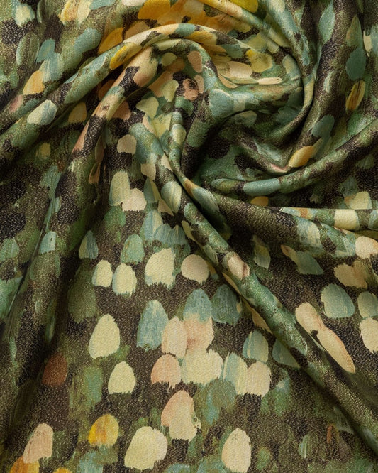 Italian Silk Lurex Geometric Fabric - Pure Silk - Sharqiya - الشرقية
