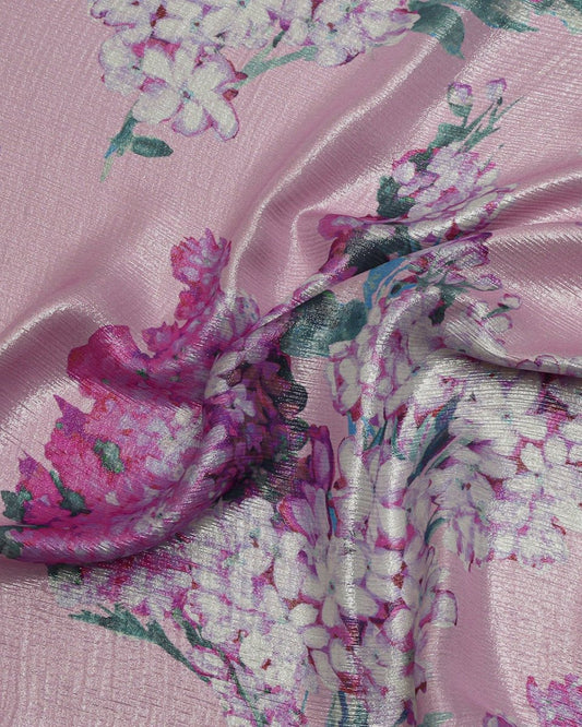 Jacob Sheilefer Silk Lurex Floral Fabric - Pure Silk - Sharqiya - الشرقية