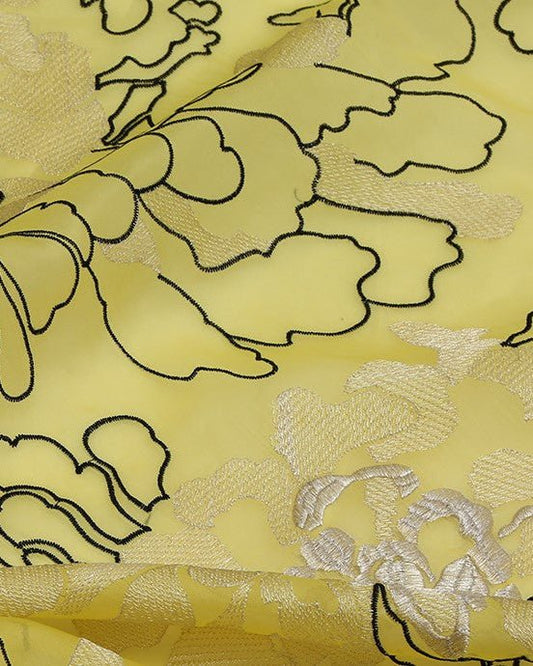 Korean Silk Striped Lace - Pure Silk, Polyester, Organza - Sharqiya - الشرقية