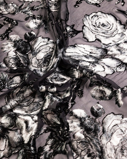 Silk Lurex Floral Fabric - Velvet, Pure Silk, Chiffon - Sharqiya - الشرقية
