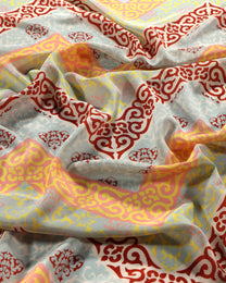 Silk Crepe Geometric Fabric
