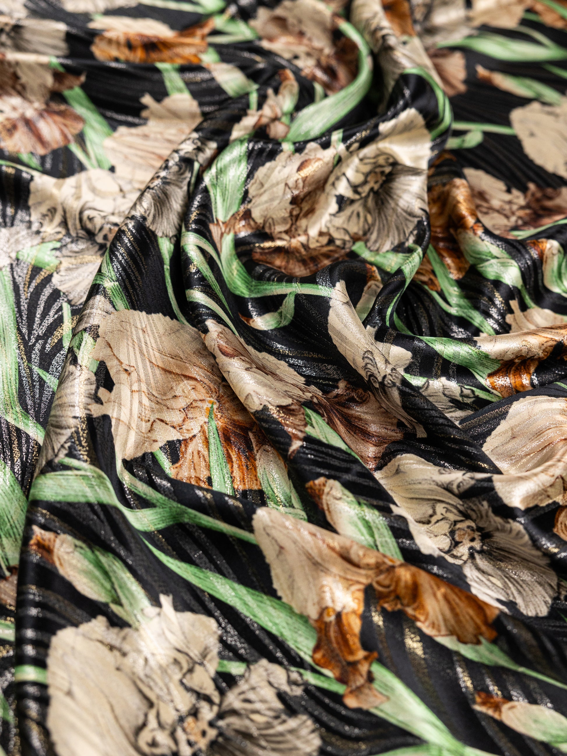Jacquard Pure Silk With Gold &amp; Silver Lurex