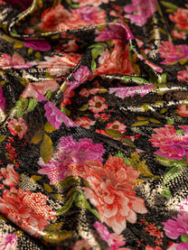 Pure Silk With Jacquard Lurex Printed