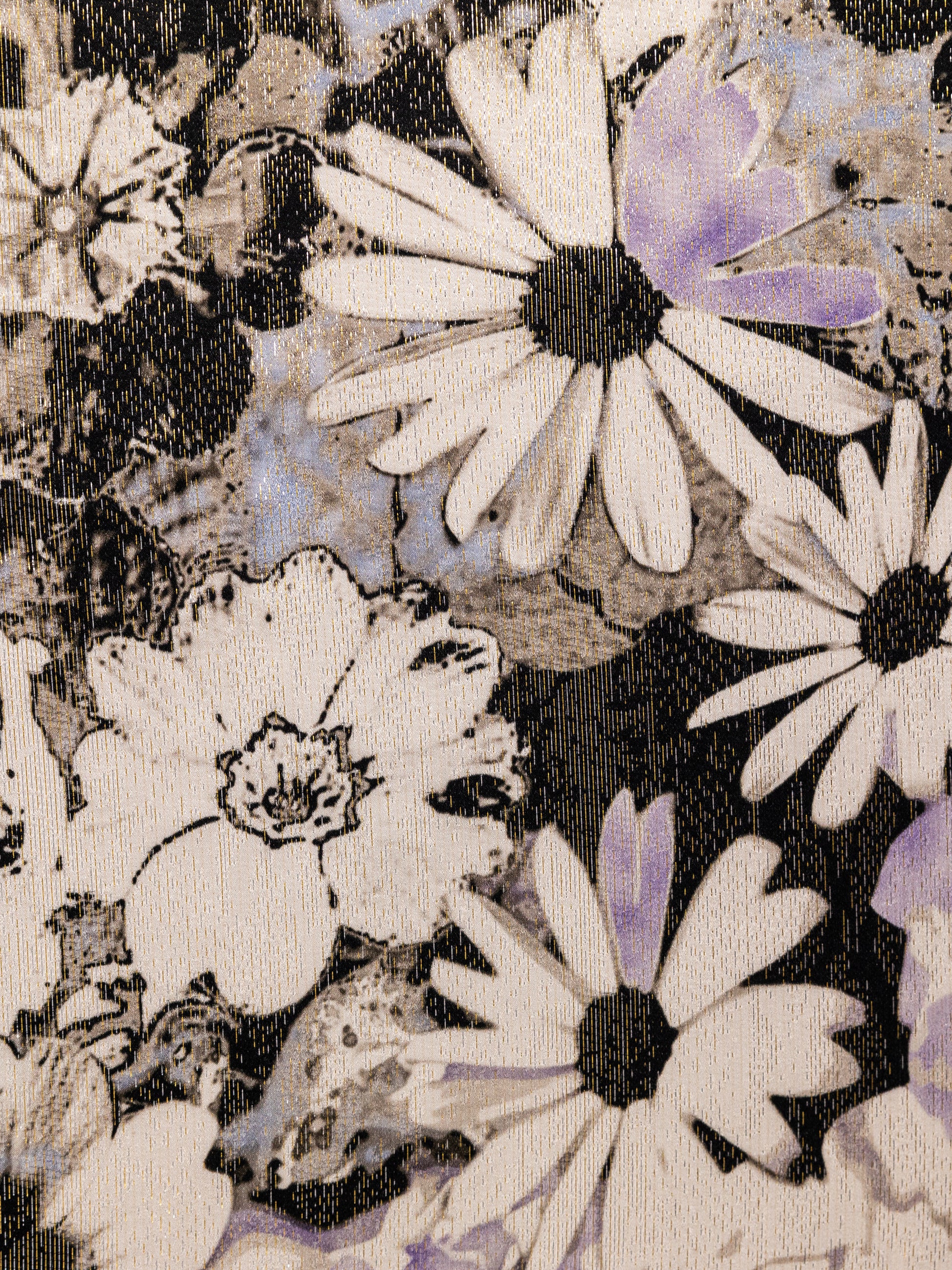 Pure Silk With Jacquard Lurex Printed