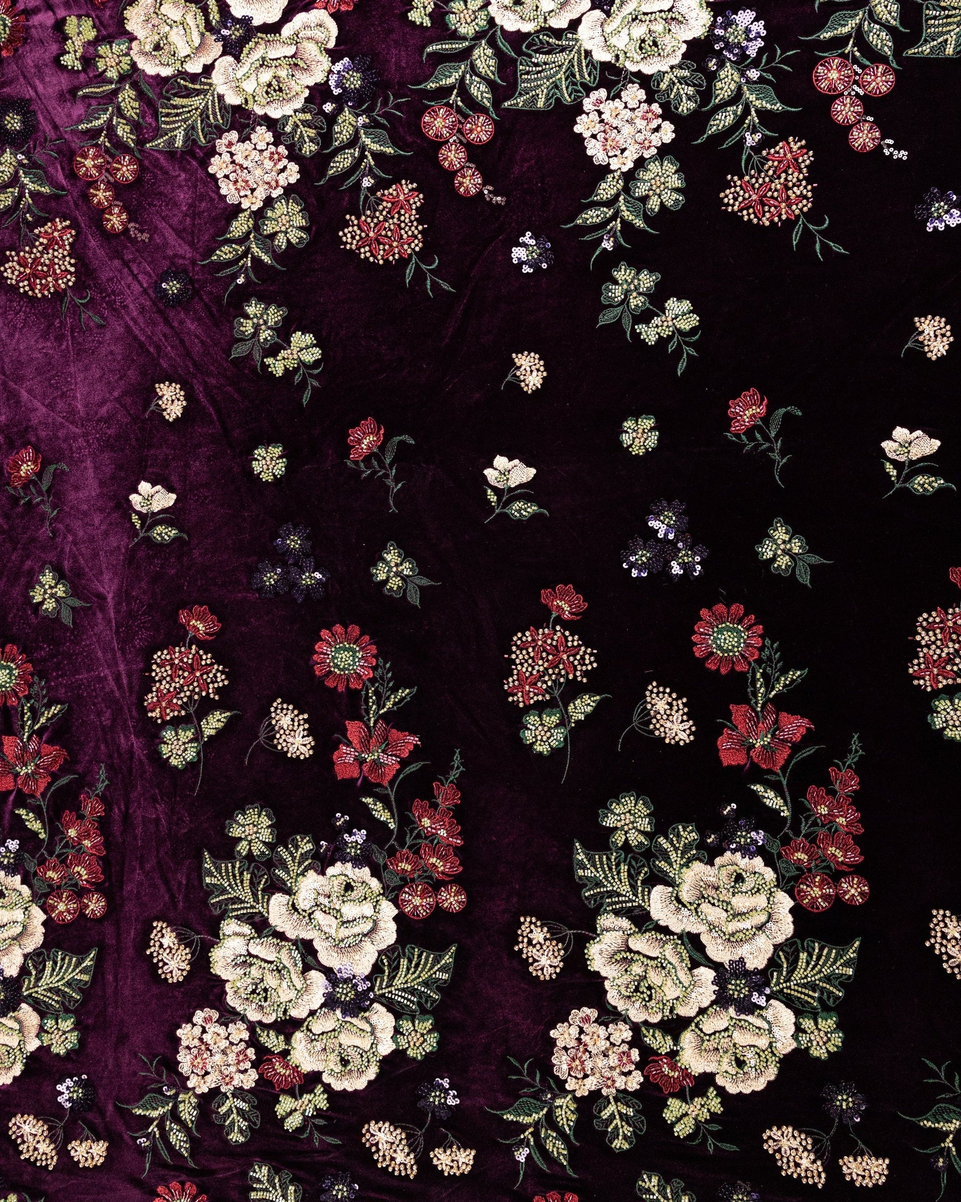 Silk Velvet Floral Fabric
