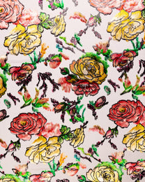 Silk Cotton Floral Fabric