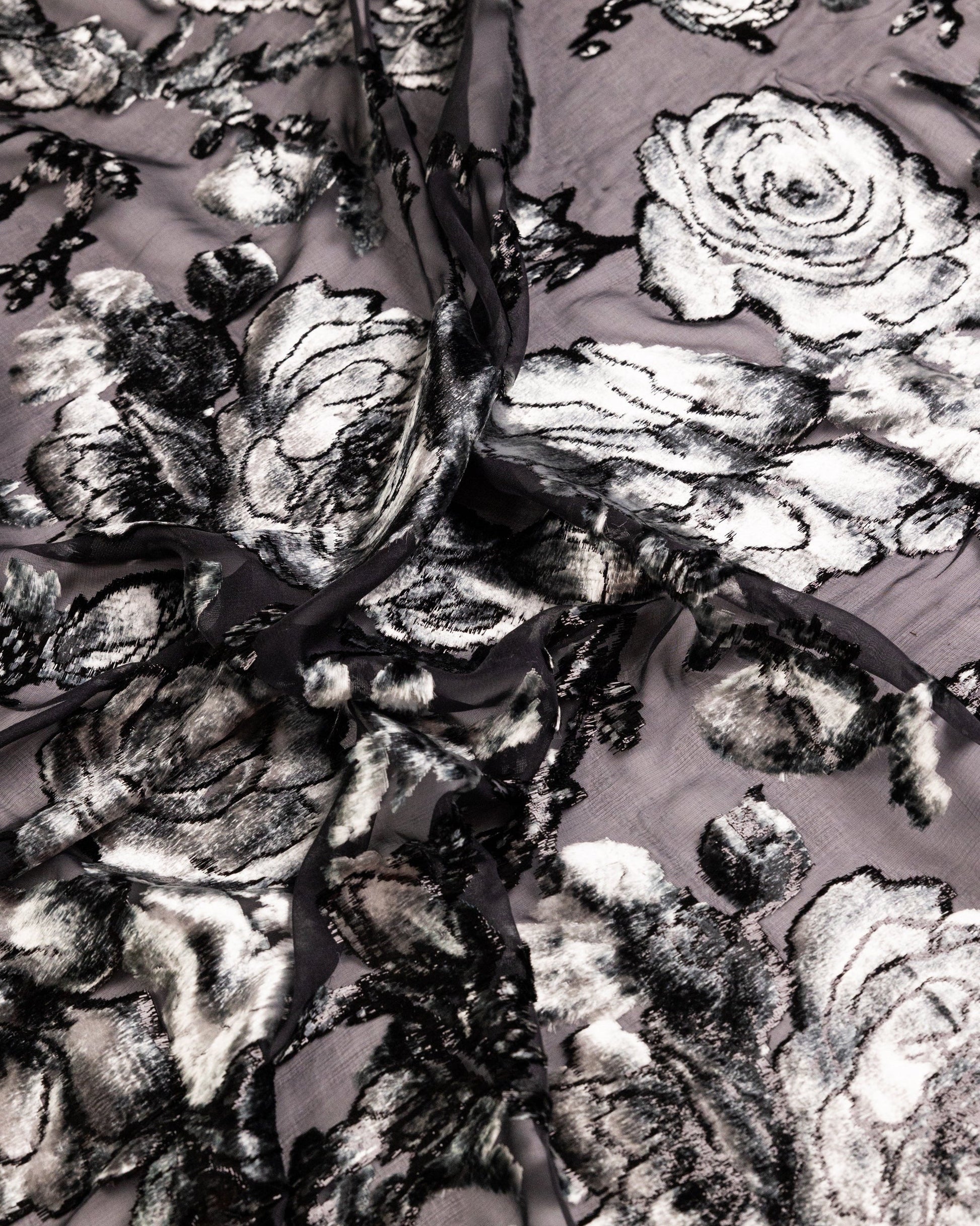 Silk Lurex Floral Fabric