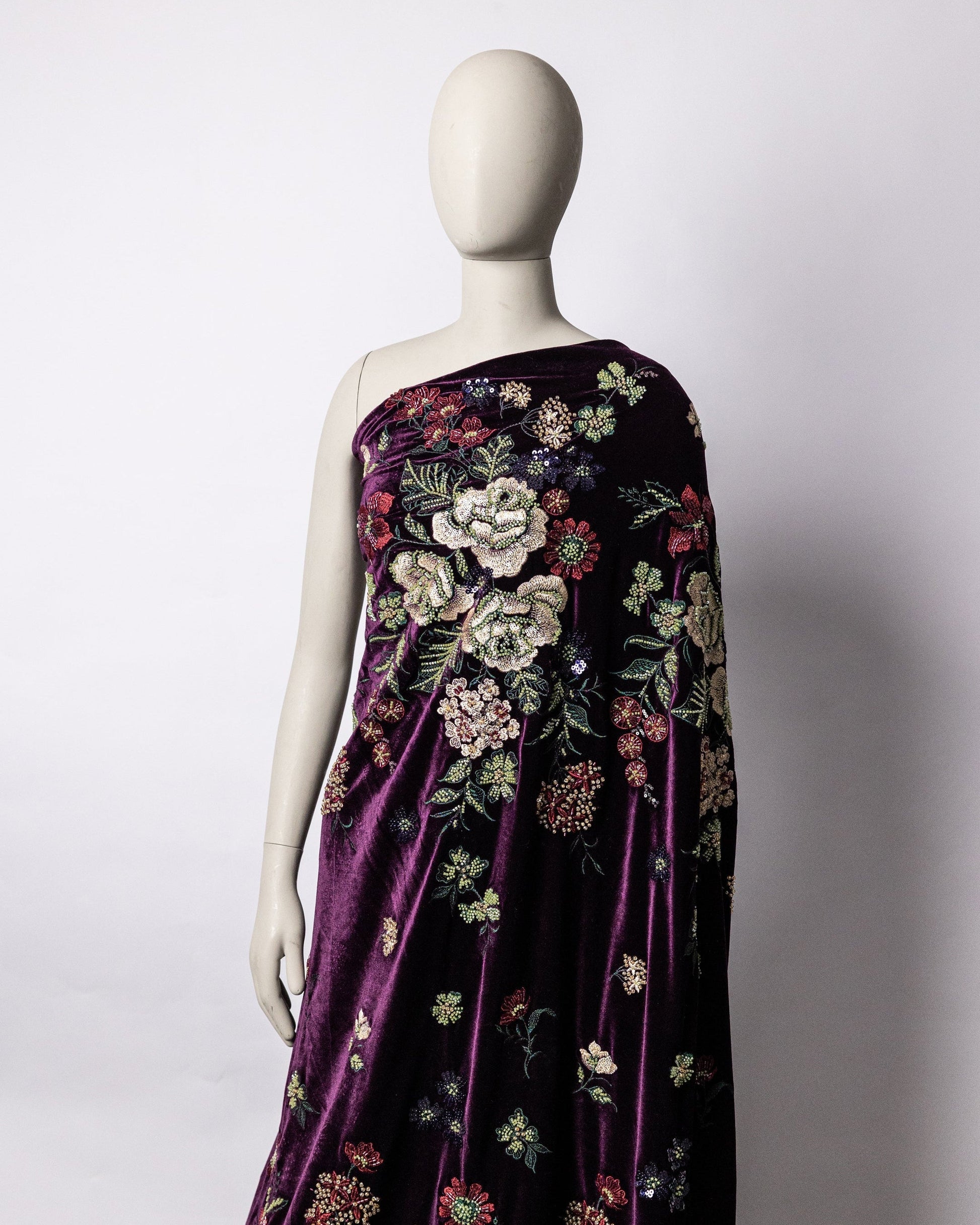 Silk Velvet Floral Fabric