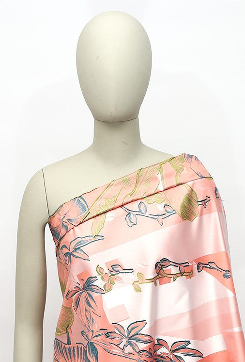 Silk Jacquard Floral Fabric