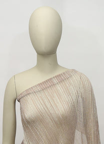 Tissu viscose rayé plissé extensible
