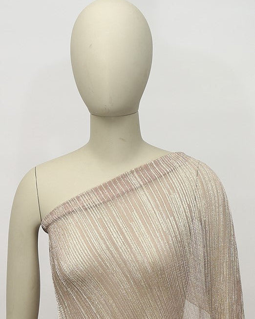 Stretch Lurex Viscose Striped Lace