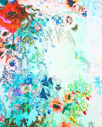 قماش جاكار حرير مطبوع