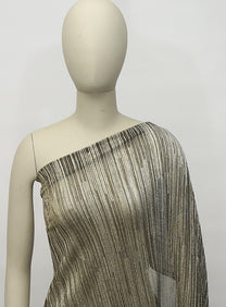 Tissu viscose rayé plissé extensible