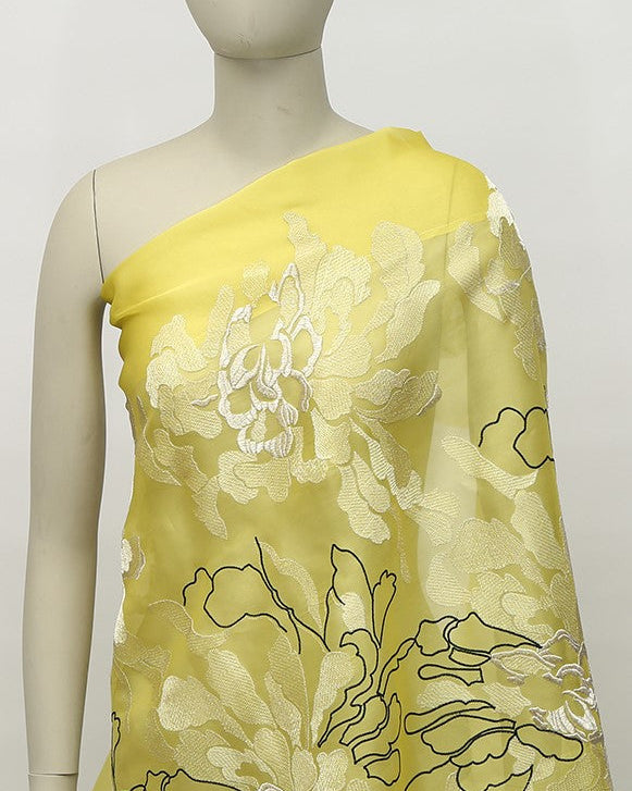 Korean Silk Jacquard Striped Lace