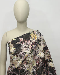 Korean Silk Jacquard Floral Fabric