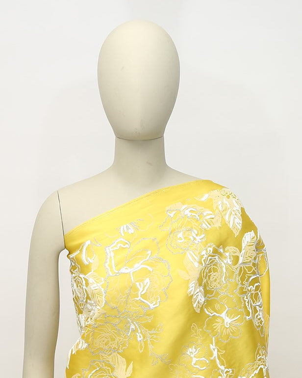 Korean Silk Jacquard Striped Lace