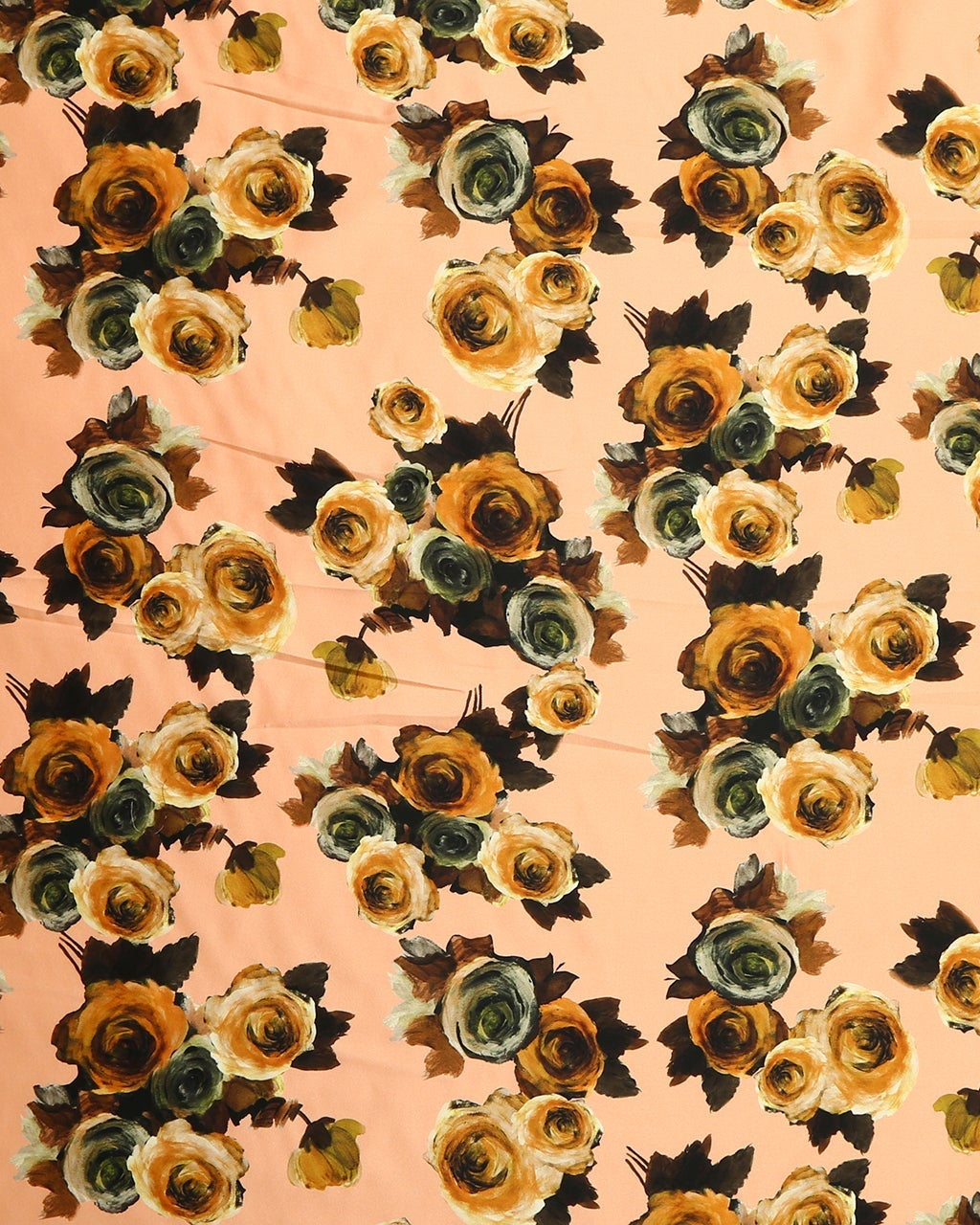 Silk Wool Floral Fabric