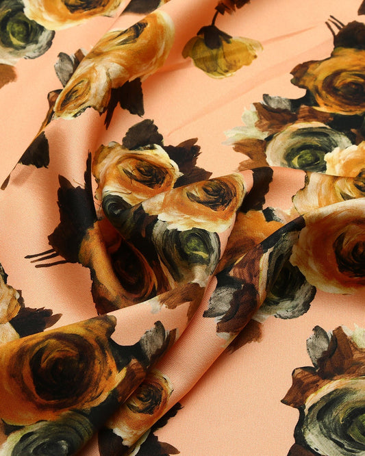 Silk Wool Floral Fabric