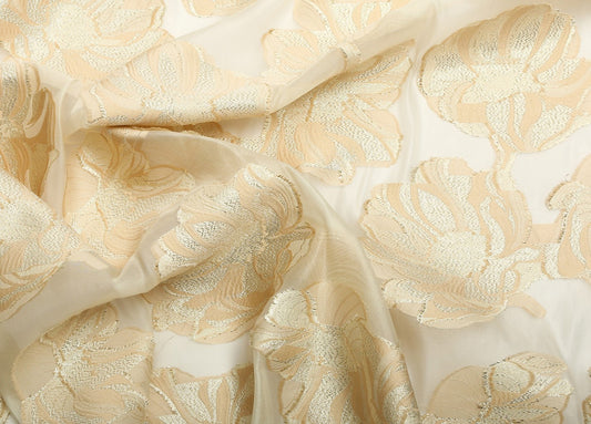 Organza Jacquard With Beige Thread