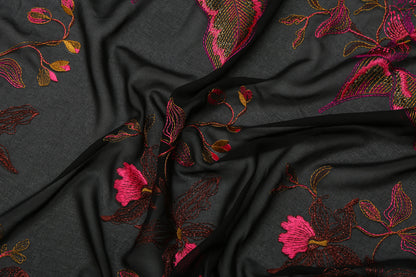 Embroidered Natural Silk Chiffon