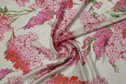 Natural Floral Printed Chiffon Jacquard