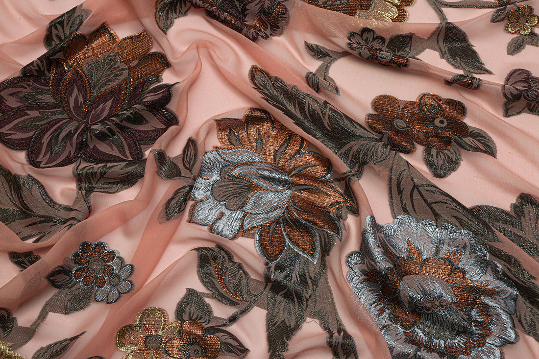 Chiffon Jacquard Pure Silk Lurex