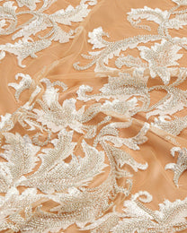Silk Tulle Embroidered Fabric