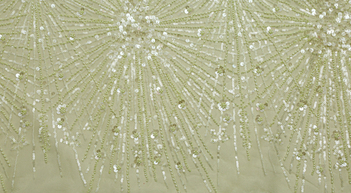 White Tulle with Sequins and Edging