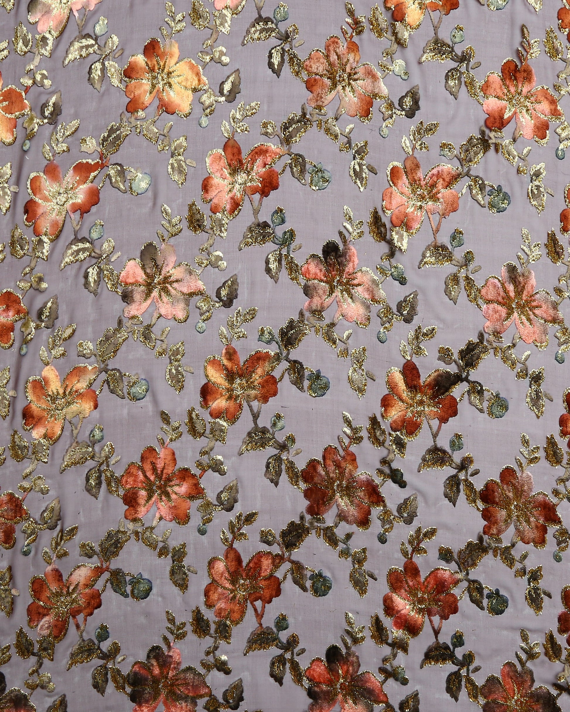 Silk Lurex Floral Fabric
