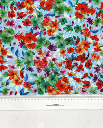 Viscose Linen Viscose Floral Fabric