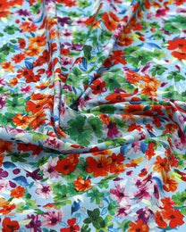 Viscose Linen Viscose Floral Fabric