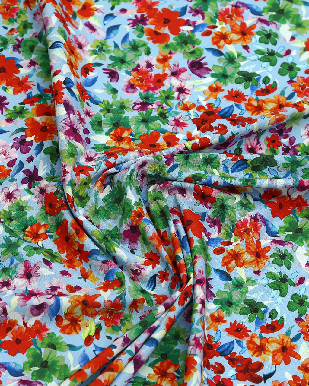 Viscose Linen Viscose Floral Fabric