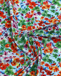 Viscose Linen Viscose Floral Fabric
