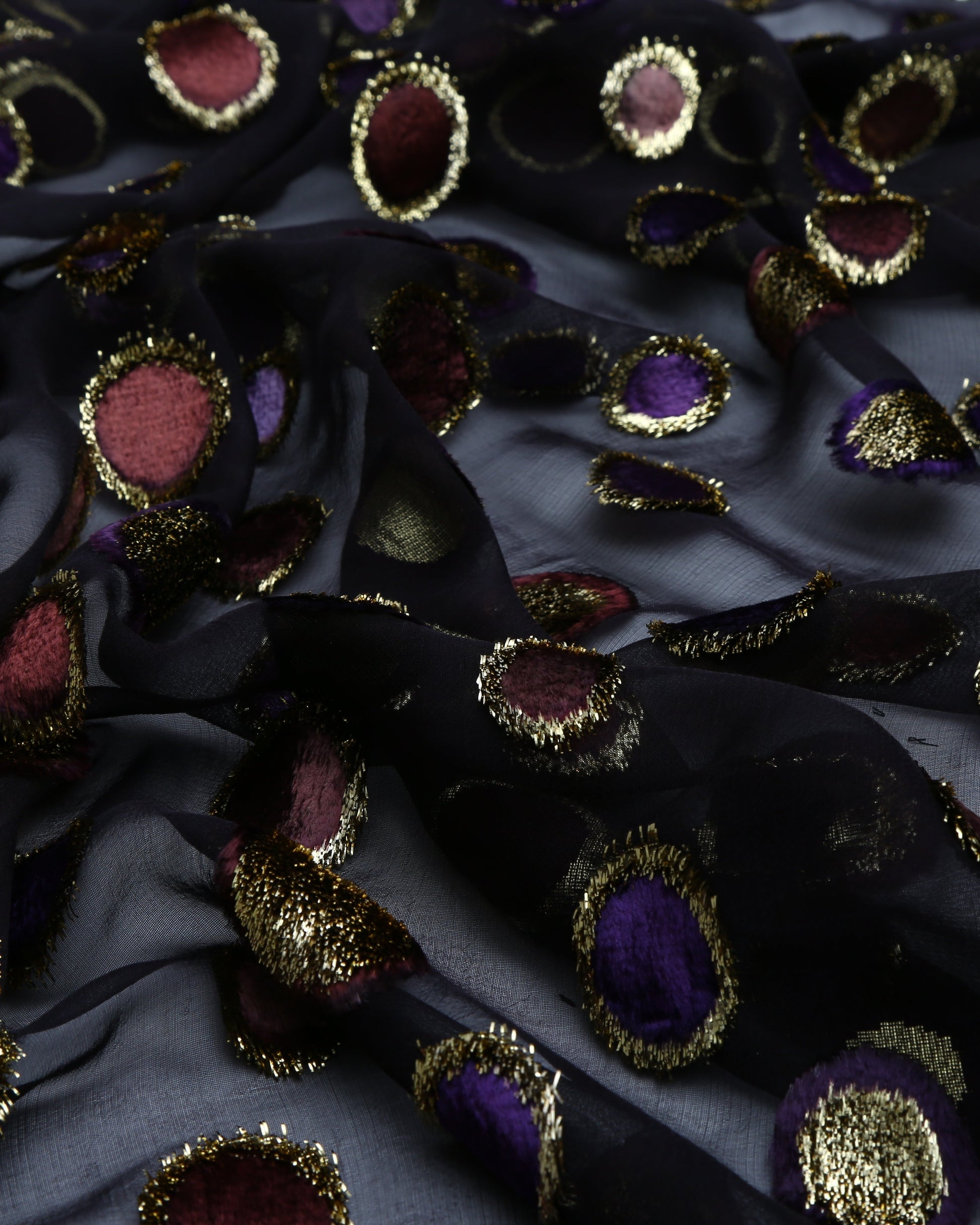 Silk Lurex Geometric Fabric