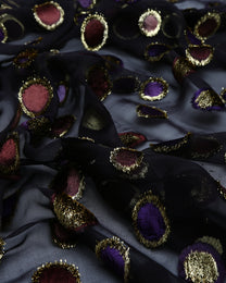 Silk Lurex Geometric Fabric