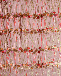 Poly Silk Lurex Floral Lace