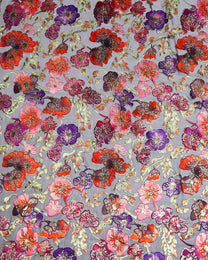 Silk Lurex Floral Fabric