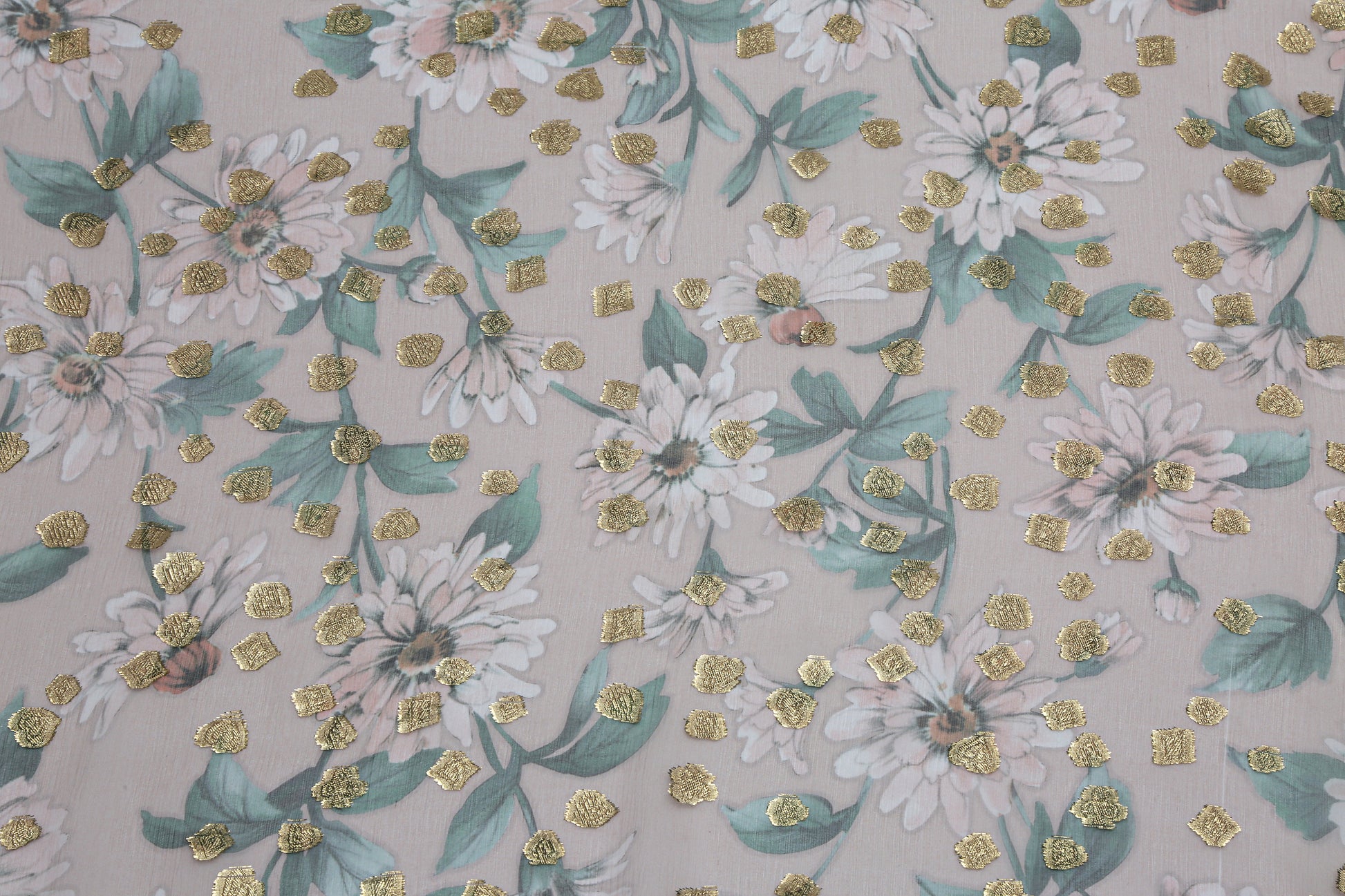 organza de soie naturelle imprimé