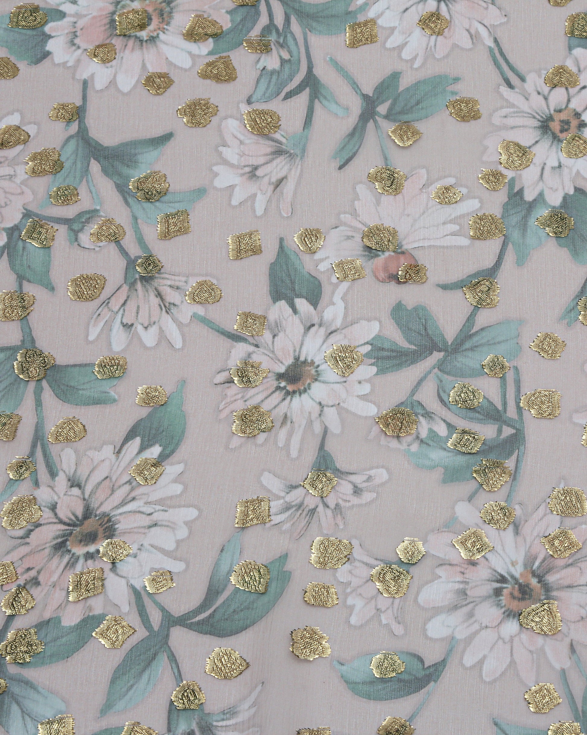 Silk Jacquard Floral Fabric
