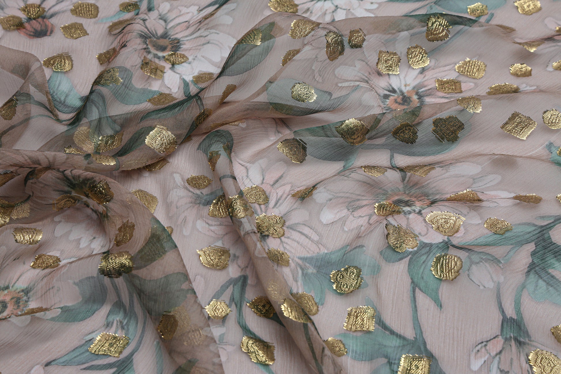 organza de soie naturelle imprimé