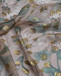 Silk Jacquard Floral Fabric