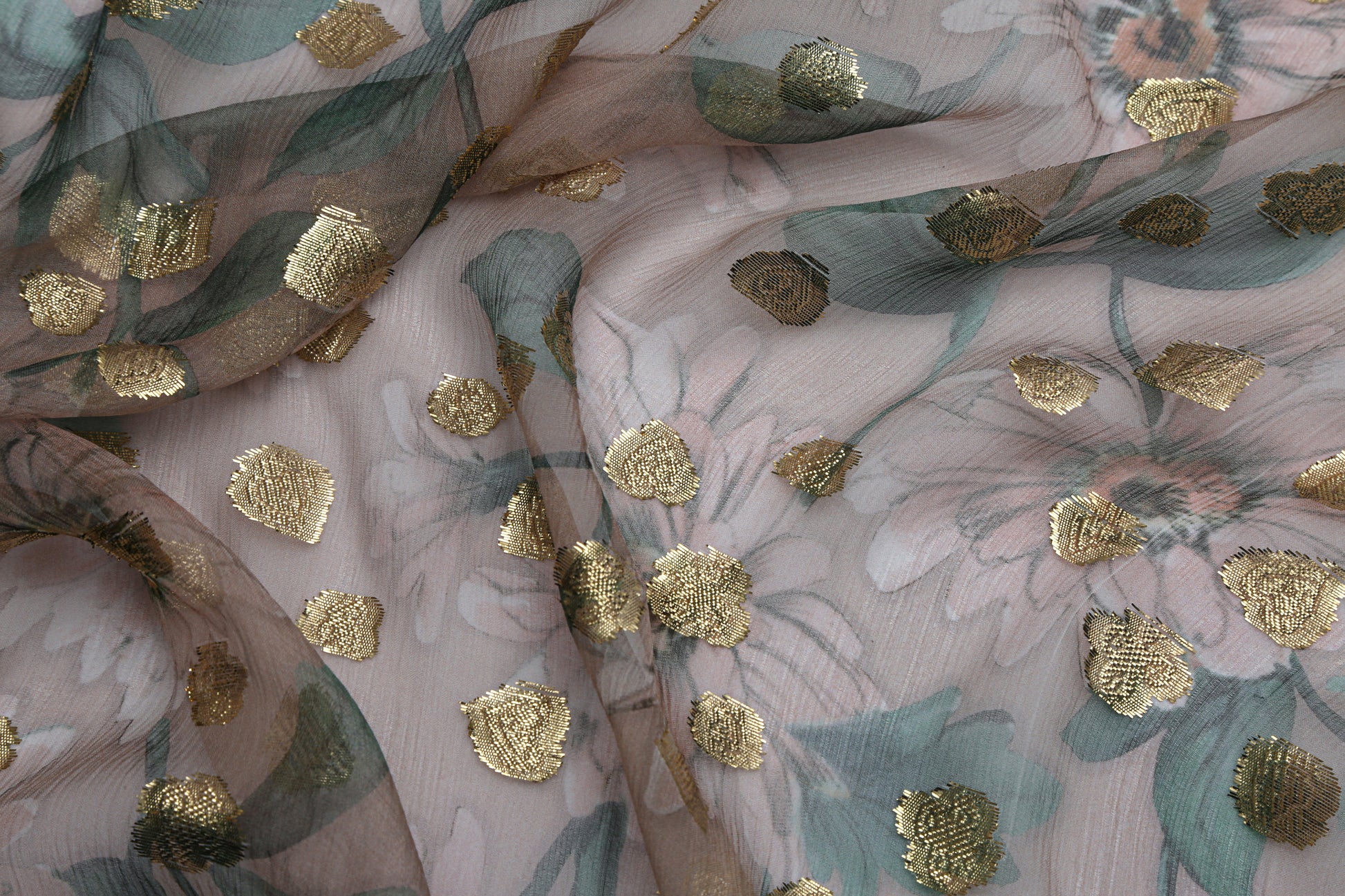 organza de soie naturelle imprimé