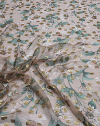 Silk Jacquard Floral Fabric