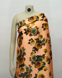 Silk Wool Floral Fabric