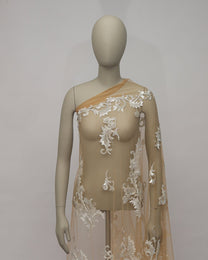 Silk Tulle Embroidered Fabric