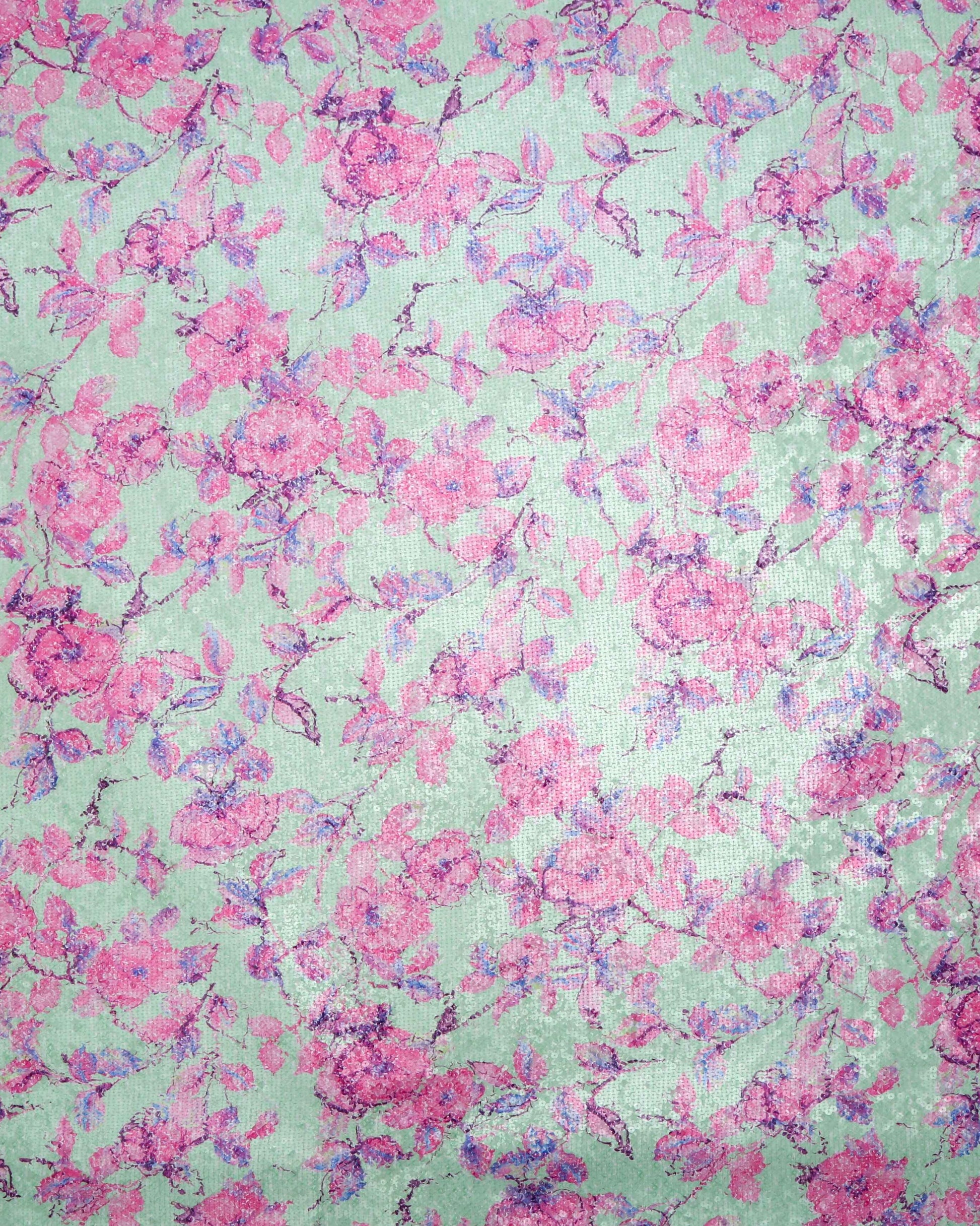 Poly Tulle Polyester Floral Fabric