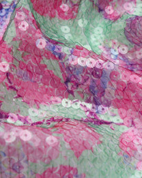 Poly Tulle Polyester Floral Fabric