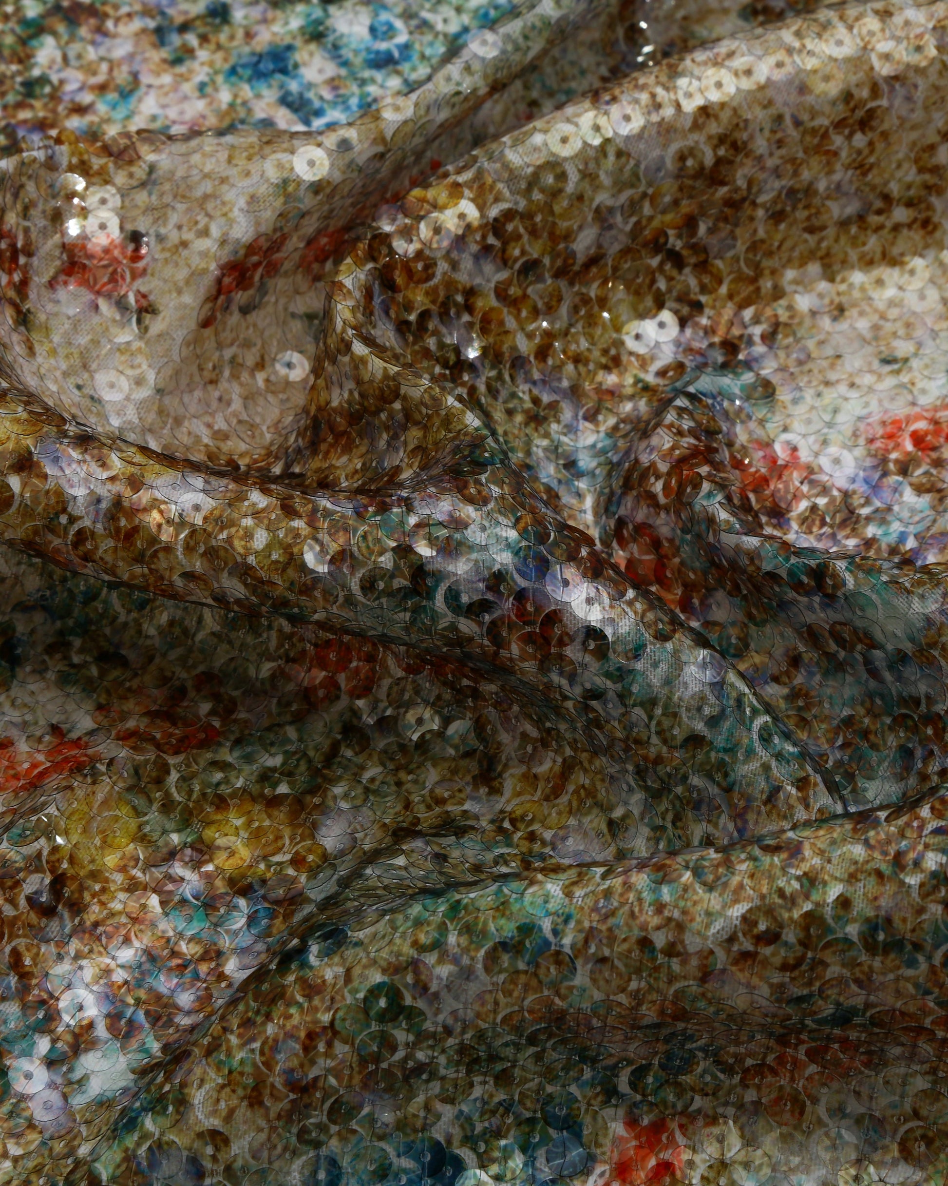 Poly Polyester Embroidered Fabric