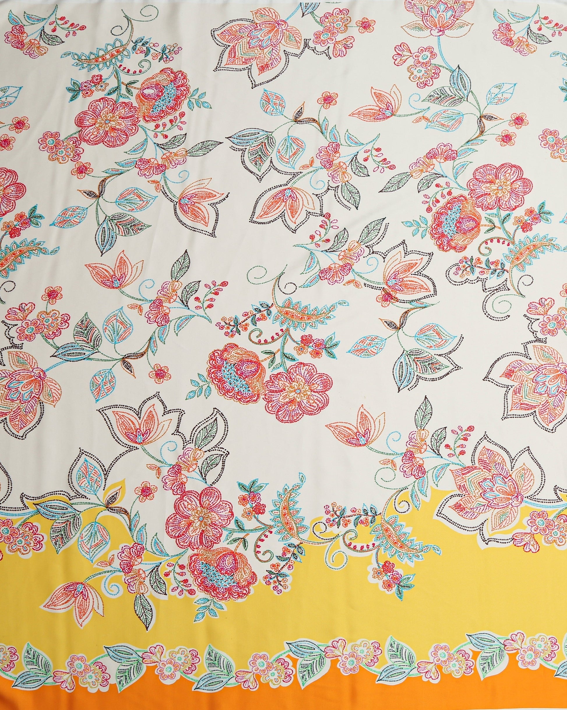 Cotton Linen Floral Fabric